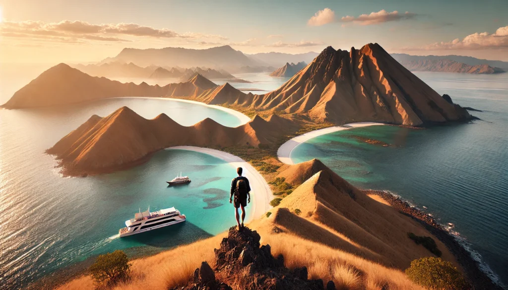 The Dry Season: Brown Hills and Crystal-Clear Waters in Padar island